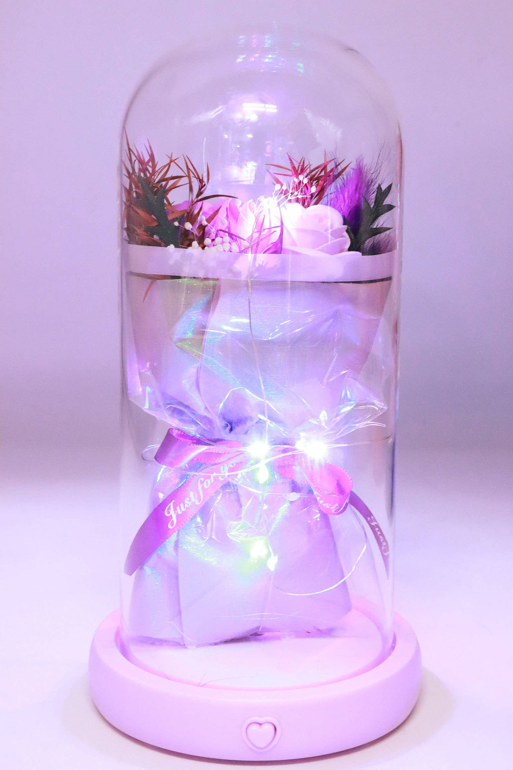 Musical Led Rose Bouquet Dome Light Stand
