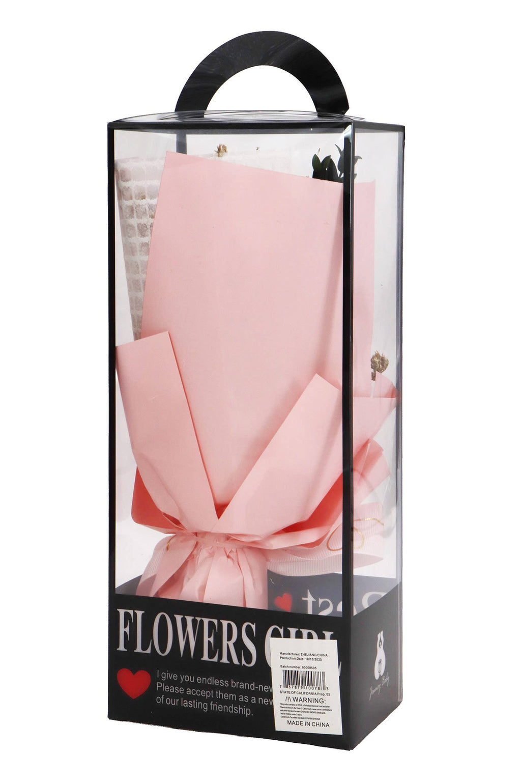 Soap Rose Floral Bouquet Black Gift Box - 4 Pcs