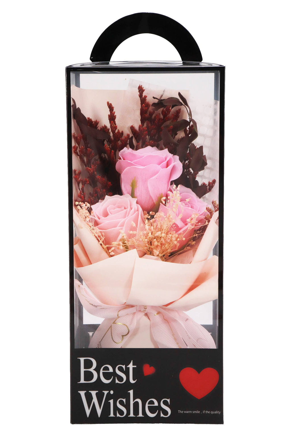 Soap Rose Floral Bouquet Black Gift Box - 4 Pcs