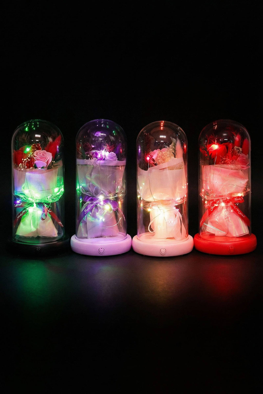 Musical Led Rose Bouquet Dome Light Stand
